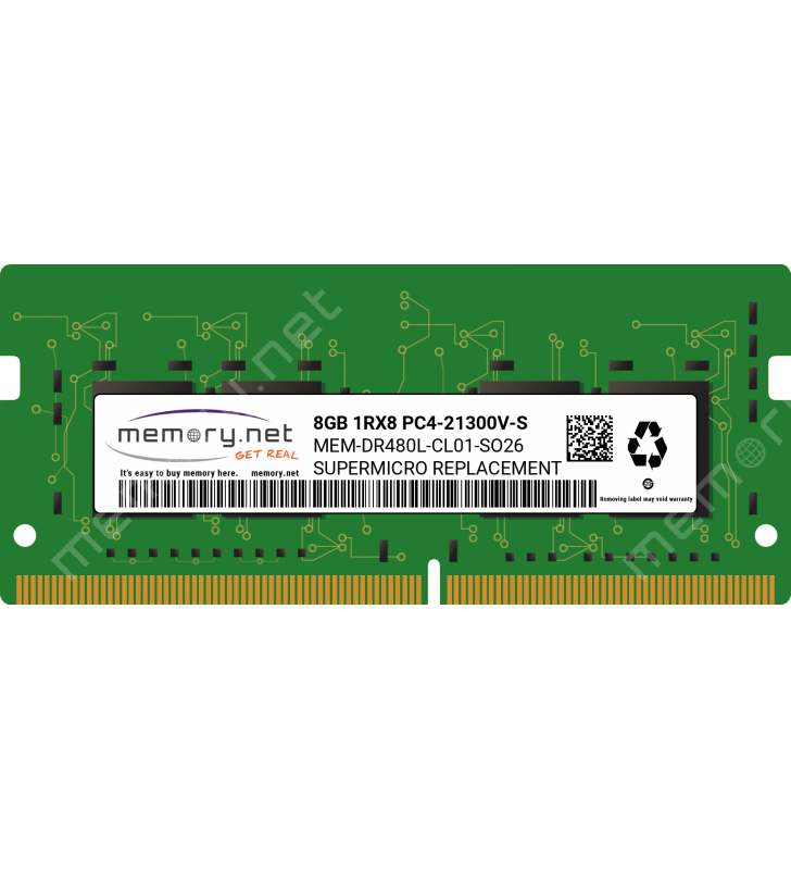 SERVER MEMORY 8GB PC21300/DR480L-CL01-SO26 SUPERMICRO