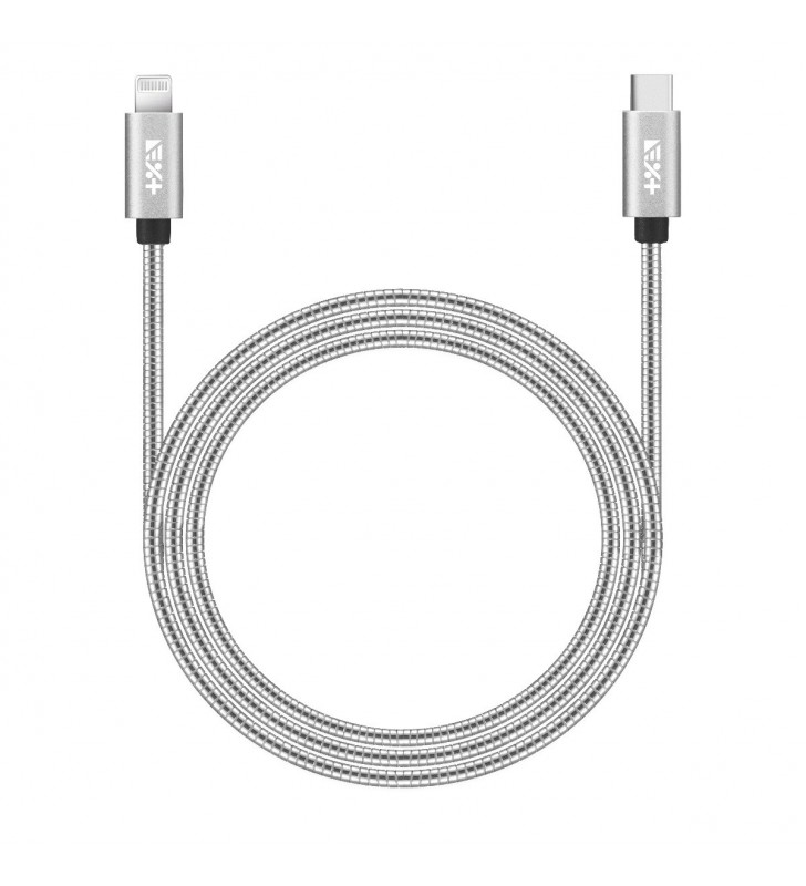 Cablu de date Next One USB-C - Lightning, Metalic, Silver (1,2m)