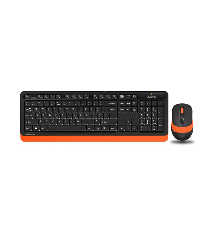 KIT wireless A4Tech Fstyler, tastatura wireless "FG10" (104 taste) + mouse wireless "FGK10" (4 but., 2000dpi), orange, "FG1