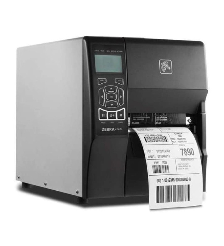 DT Printer ZT230 203 dpi, Euro and UK cord, Serial, USB, and ZebraNet n Print Server Rest of World