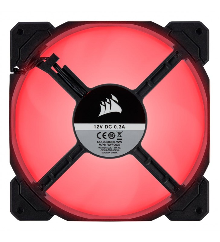 Cooler carcasa Corsair AF140 LED Low Noise Cooling Fan, 1200 RPM, Single Pack - Red "CO-9050086-WW"