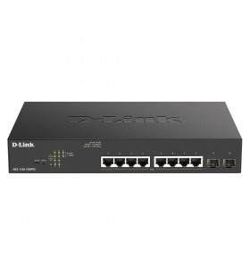 D-Link DGS-1100-10MPV2 switch-uri Gestionate Gigabit Ethernet (10/100/1000) Negru 1U Power over Ethernet (PoE) Suport