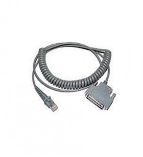 Cable, RS-232, 25P, Male, Coiled, CAB-364 (Power Supply available on pin 9 of the connector or through external power supply), 6