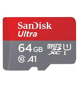 64GB SANDISK ULTRA MICROSDXC +/SD ADAPTER 100MB/S CLAS 10 UHS-I