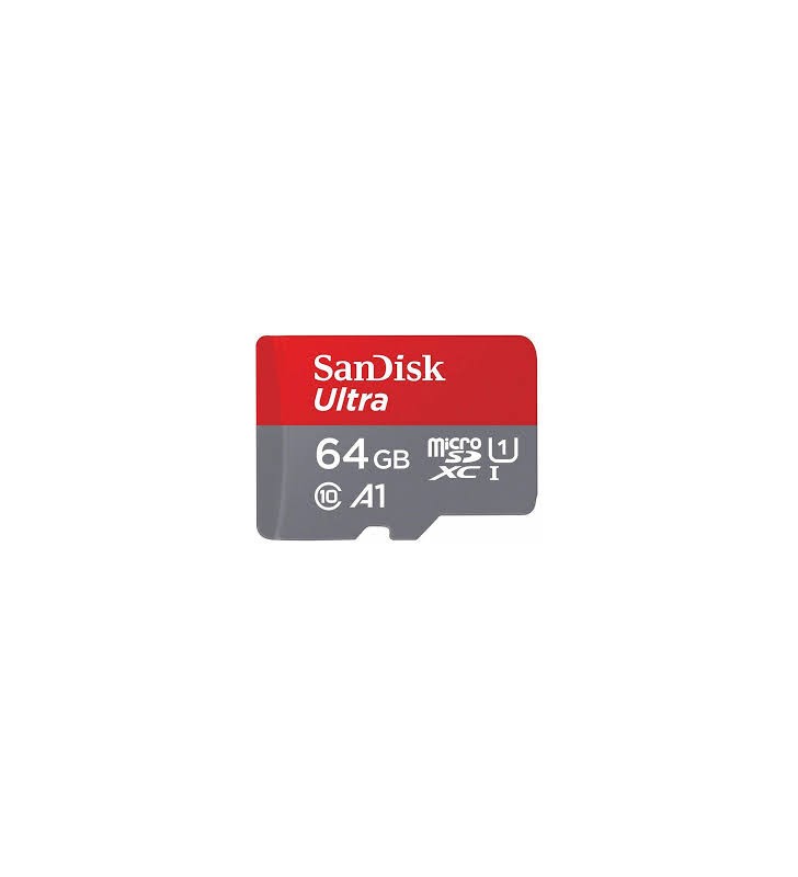 64GB SANDISK ULTRA MICROSDXC +/SD ADAPTER 100MB/S CLAS 10 UHS-I