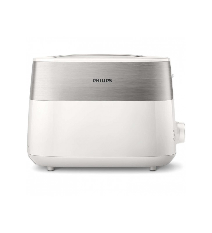 Prajitor de paine Philips HD2515/00, 830 W, 2 fante, functie dezghetare, Alb/Inox