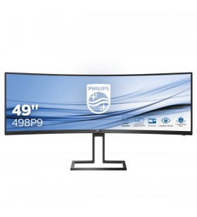 Monitor Curbat LED VA Philips 48.8", SuperWide 32:9, Dual QHD, 70Hz, Adaptive Sync, HDMI, DisplayPort, 498P9/00