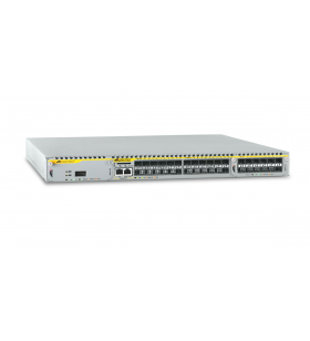 24-Port Gigabit Copper Expandable L3+ Per-Flow QoS IPv4/IPv6 Switch. One AC (AT-PWR01)  Power Supply