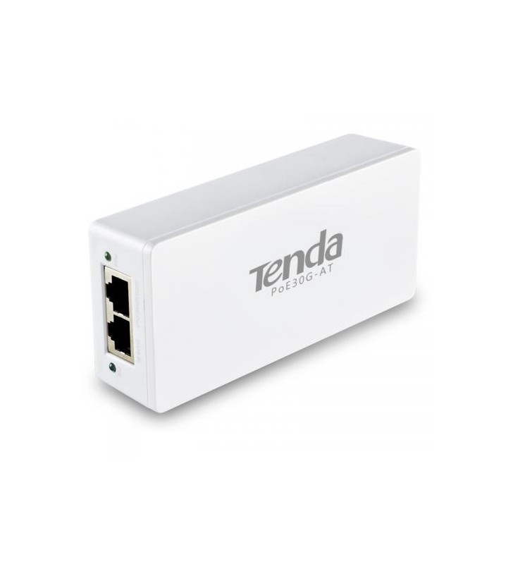 PoE injector 30W Tenda, IEEE 802.3at / 802.3af compatible, 2x 10/100/1000Mbps RJ45 Ports, 100m