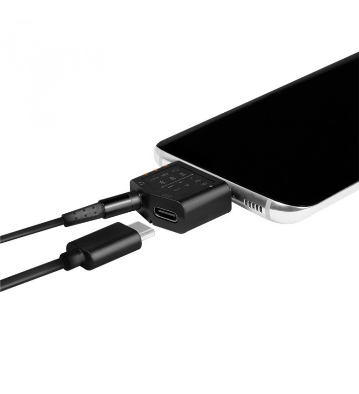 CONVERTOR audio LOGILINK, intrare: 1 x USB-C (T), 1 x USB-C (M) (w. PD fast charge 20V/3A 60W), iesire: 1 x 3.5" jack (M),  24-b