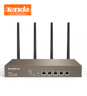 Router wireless Tenda Gigabit W20E Dual-Band, 2.4 / 5 GHz, 450+867Mbps, 4x GE(1~3 WAN/ 1~3 LAN)