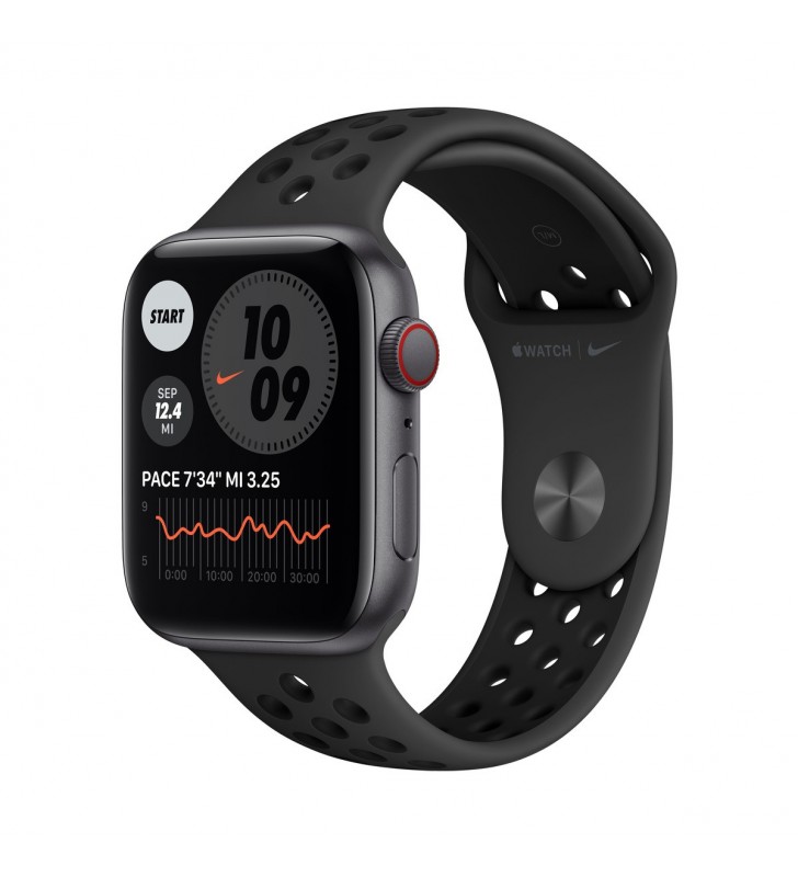 Apple Watch Nike SE GPS + Cellular, 44mm Space Gray Aluminium Case with Anthracite/Black Nike Sport Band - Regular