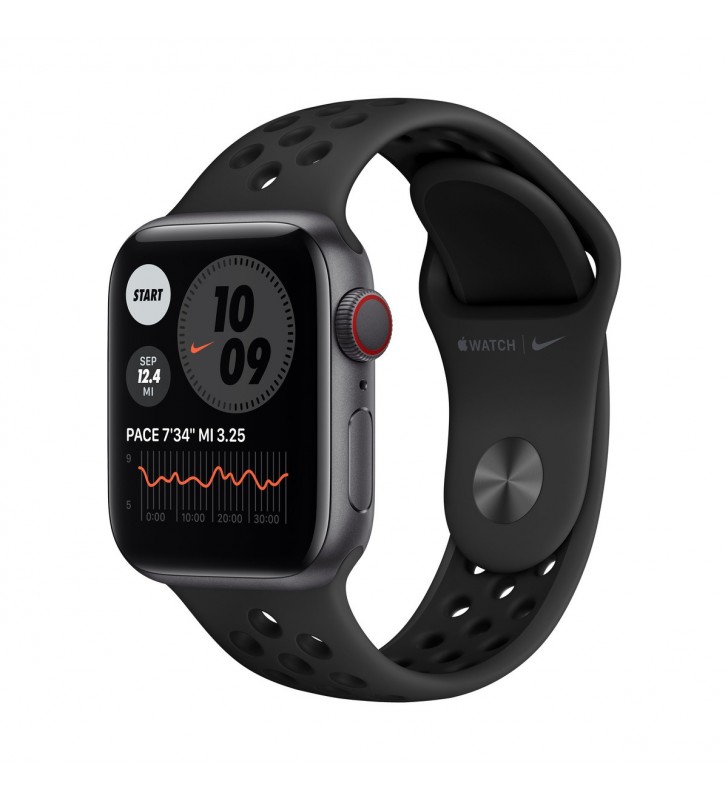 Apple Watch Nike S6 GPS + Cellular, 40mm Space Gray Aluminium Case with Anthracite/Black Nike Sport Band - Regular
