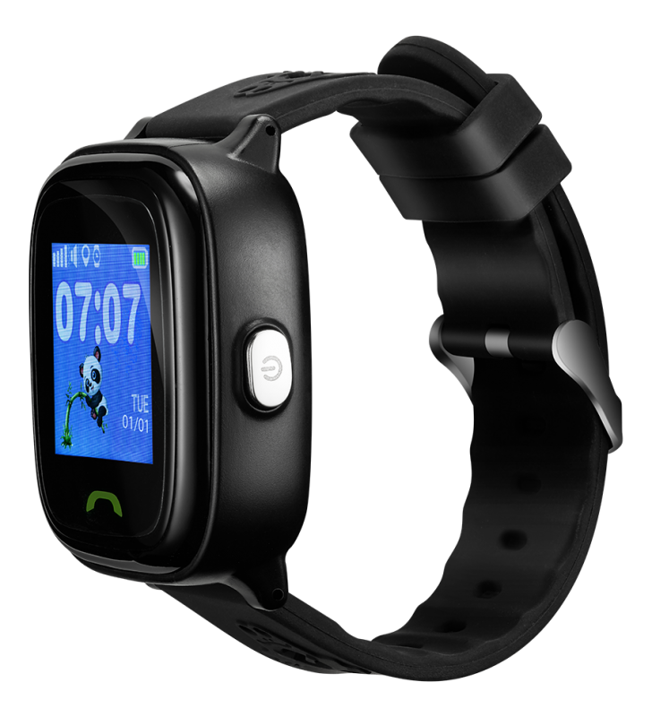 Kids smartwatch, 1.22 inch colorful screen,  SOS button, single SIM,32+32MB, GSM(850/900/1800/1900MHz), IP68 waterproof, Wifi, GPS, 420mAh, compatibility with iOS and android, Black, host: 46*40*15MM, strap: 180*20mm, 46g