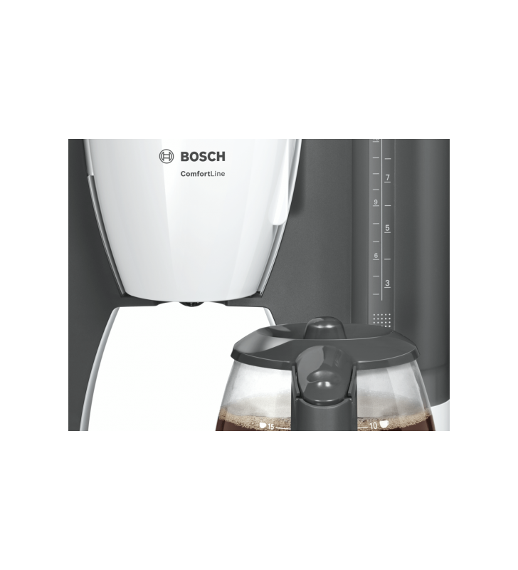 Cafetiera Bosch gama, putere 1000 W, 10/15 cani, culoare alb&gri
