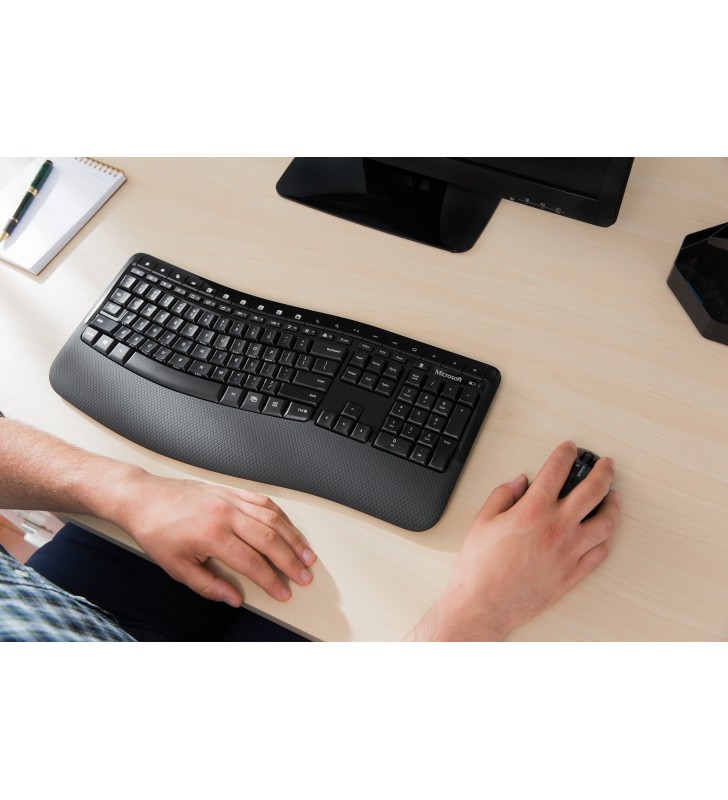 Microsoft Comfort Desktop 5050 tastaturi RF fără fir QWERTY EER Internațional (Regiunea Est Europeană) Negru