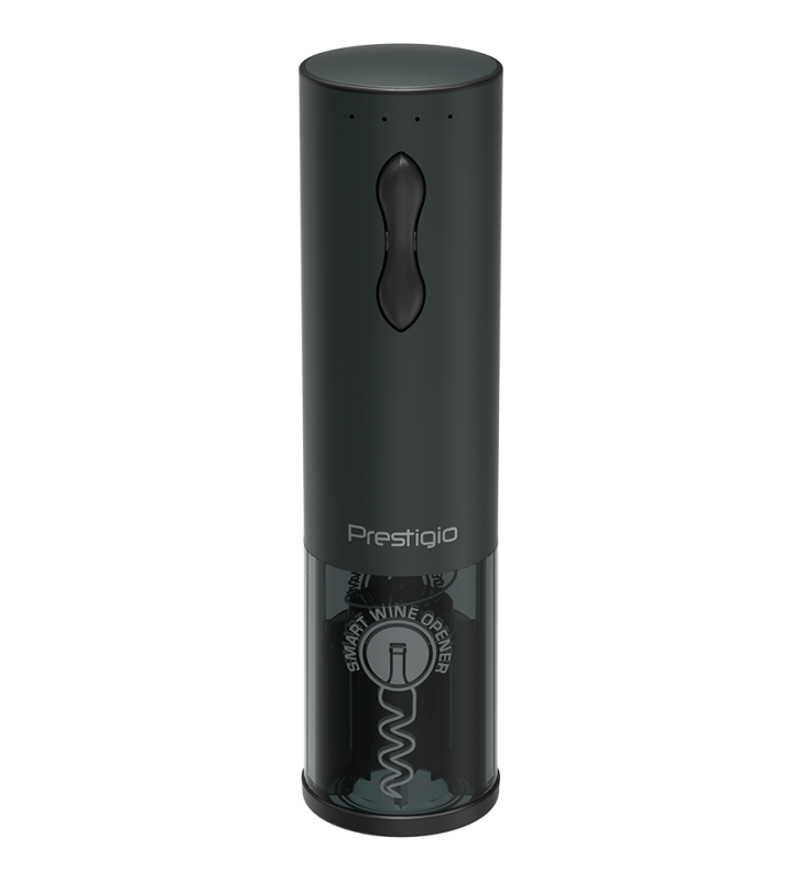 Bolsena, smart wine opener, aerator, vacuum stopper preserver, foil cutter, 500mAh battery, Dimensions D 48.2*H183mm, black