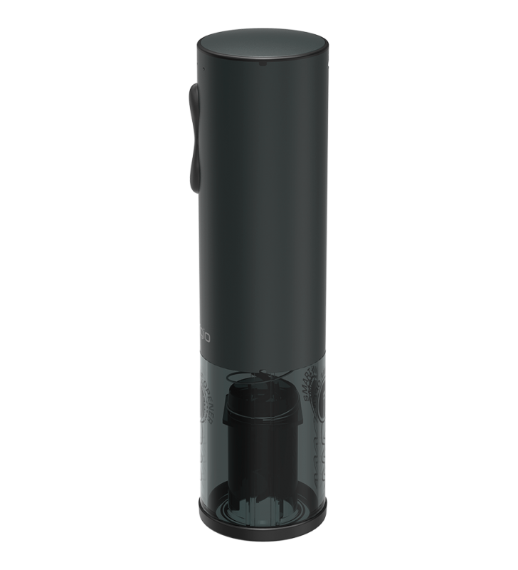 Bolsena, smart wine opener, aerator, vacuum stopper preserver, foil cutter, 500mAh battery, Dimensions D 48.2*H183mm, black