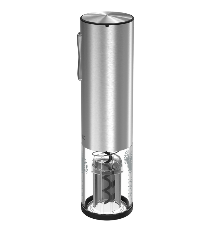 Nemi, smart wine opener, aerator, vacuum stopper preserver, foil cutter, 500mAh battery, Dimensions D 48.2mm* H 183mm, silver