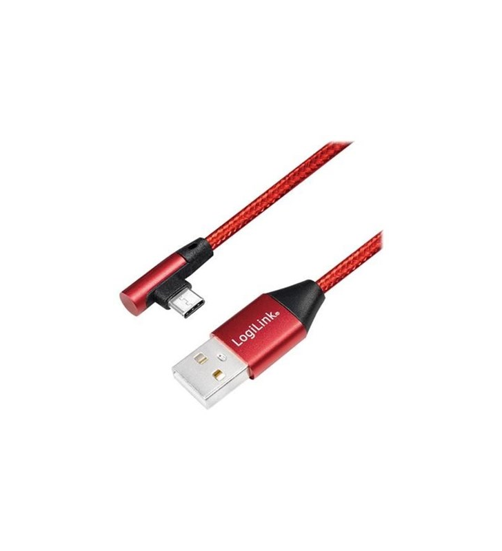 LOGILINK CU0145 LOGILINK - USB 2.0 Cable USB-A male to USB-C (90° angled) male, 0.3m