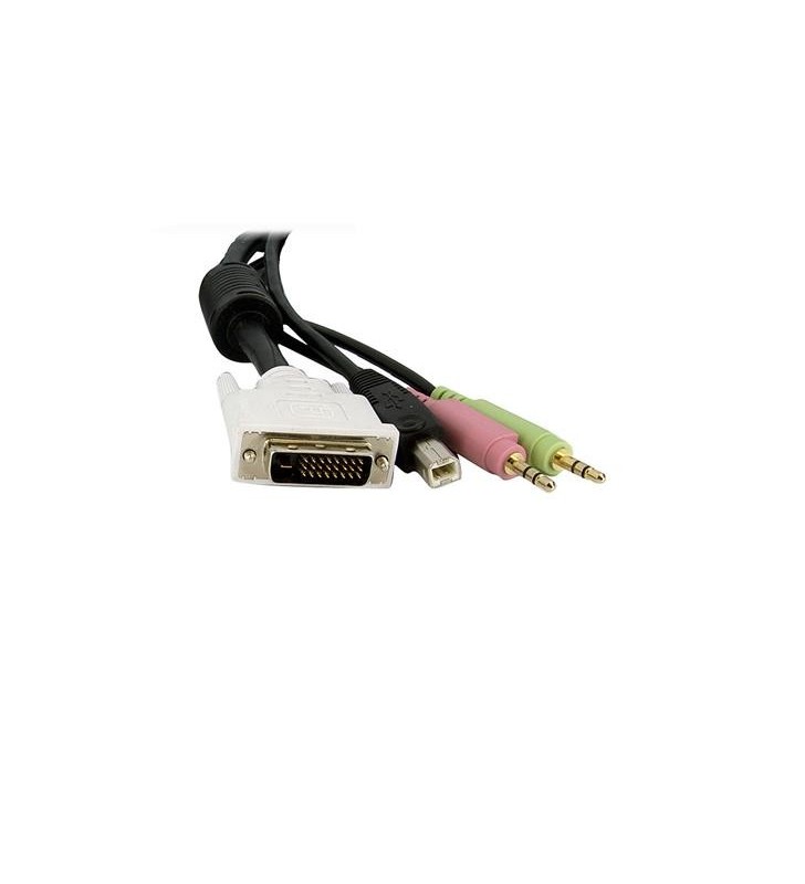 StarTech.com 4-in-1 USB Dual Link DVI-D KVM cabluri KVM 4,57 m Negru