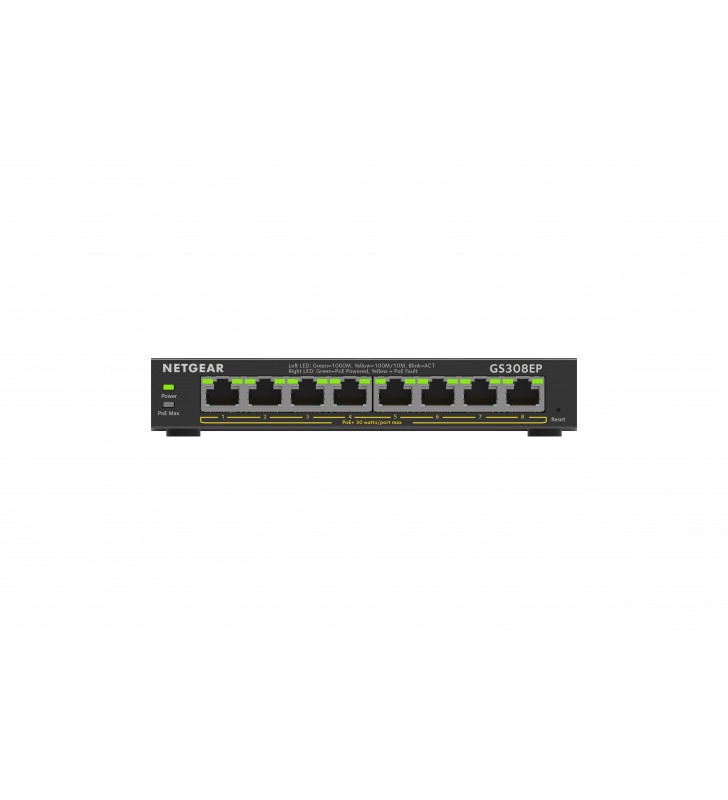 Netgear GS308EP Gestionate L2/L3 Gigabit Ethernet (10/100/1000) Negru Power over Ethernet (PoE) Suport