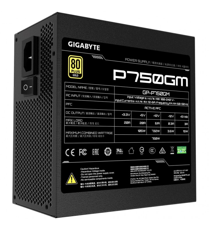 Gigabyte P750GM unități de alimentare cu curent 750 W 20+4 pin ATX ATX Negru
