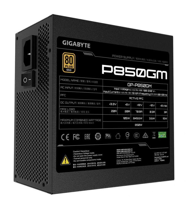 Gigabyte P850GM unități de alimentare cu curent 850 W 20+4 pin ATX ATX Negru