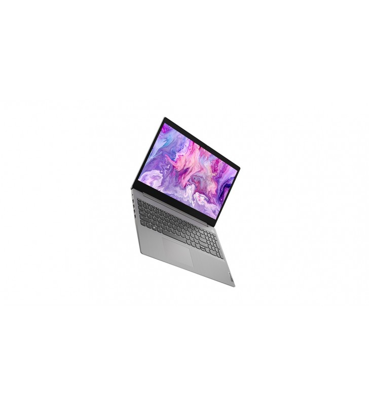 Laptop Lenovo IdeaPad 3 15IIL05 cu procesor Intel Core i3-1005G1 pana la 3.40 GHz, 15.6", Full HD, 8GB, 256GB SSD, Intel UHD Graphics, Windows 10 Home S, Platinum Grey