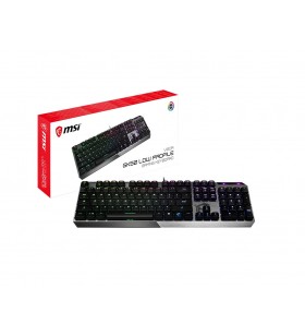 MSI Vigor GK50 Low Profile tastaturi USB QWERTY Engleză SUA Negru, Metalic