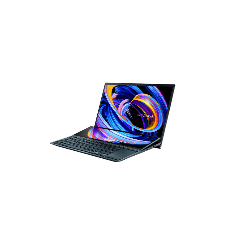 Ultrabook ASUS ZenBook Duo 14 UX482EA-HY024R, Intel Core i5-1135G7, 14inch Touch, RAM 8GB, SSD 512GB, Intel Iris Xe Graphics, Windows 10 Pro, Celestial Blue