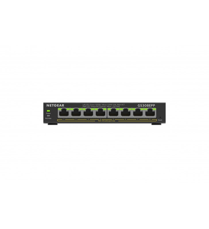Netgear GS308EPP Gestionate L2/L3 Gigabit Ethernet (10/100/1000) Power over Ethernet (PoE) Suport Negru