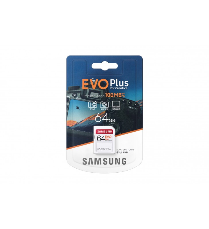 Samsung EVO Plus memorii flash 64 Giga Bites SDHC UHS-I Clasa 10