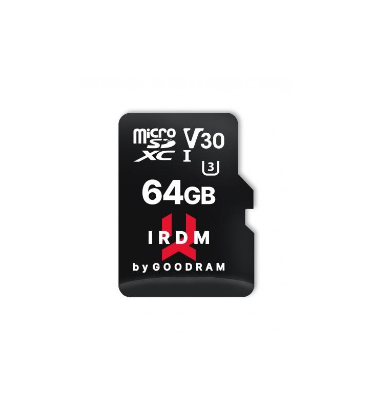 Memory Card Goodram IRDM MicroSDXC, 64GB, Clasa V30 + Adaptor SD