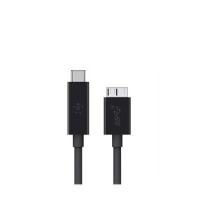 Belkin F2CU031BT1M-BLK cabluri USB 0,91 m USB 3.2 Gen 2 (3.1 Gen 2) USB C Micro-USB B Negru