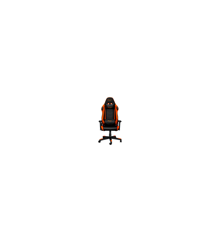 Gaming chair, PU leather, Original foam and Cold molded foam, Metal Frame, Top gun mechanism, 90-165 dgree, 3D armrest, Class 4 gas lift, Nylon 5 Stars Base, 60mm PU caster, black+Orange.
