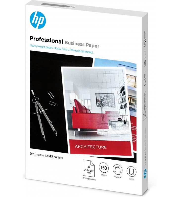 HP Professional Laser Glossy FSC Paper 200 gsm-150 sht/A4/210 x 297 mm hârtii de imprimată A4 (210x297 mm) Glasată 150 foi Alb