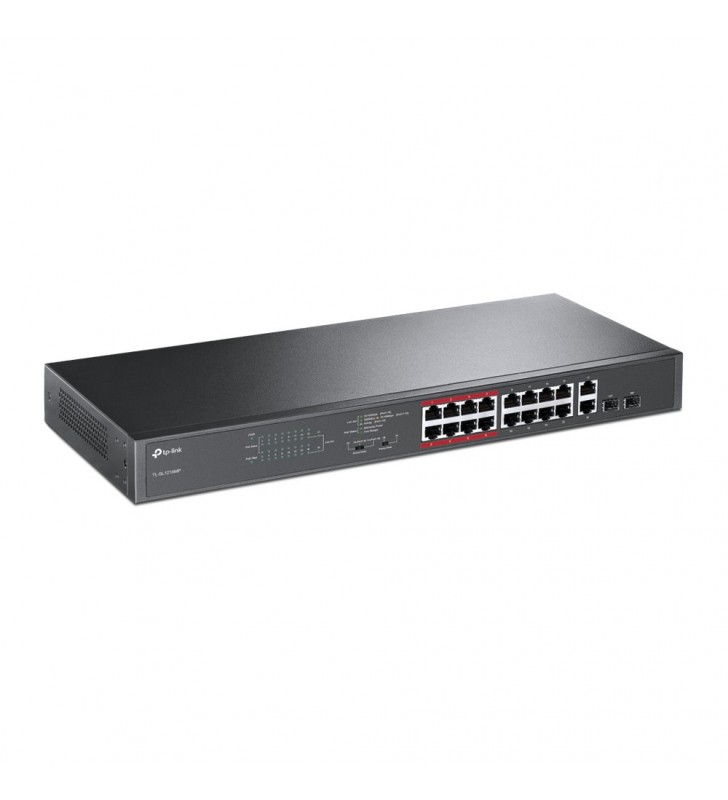 TP-LINK TL-SL1218MP switch-uri Gigabit Ethernet (10/100/1000) Power over Ethernet (PoE) Suport Negru