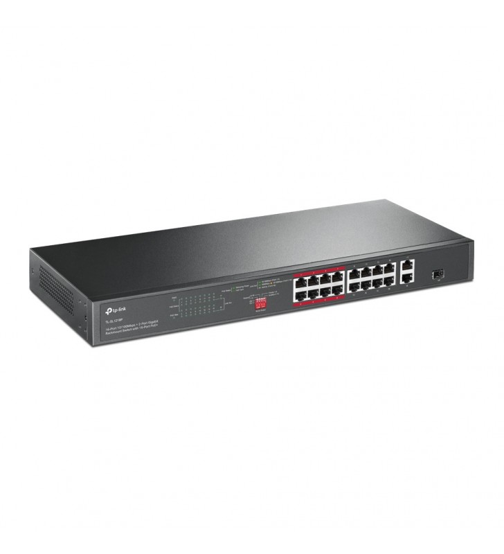 TP-LINK TL-SL1218P switch-uri Fast Ethernet (10/100) Power over Ethernet (PoE) Suport Negru