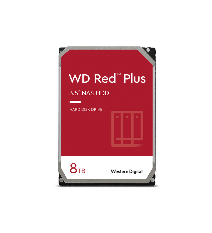 Hard Disk Western Digital Red Plus NAS 8TB, SATA3, 256MB, 3.5inch, Bulk