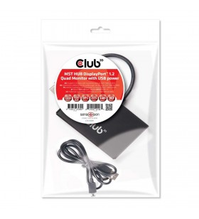 OPEN BOX CLUB3D Multi Stream Transport Hub DisplayPort 1.2 Quad Monitor USB Powered