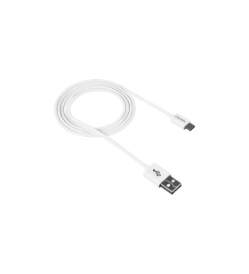 CANYON Micro USB cable, 1M, White, 15*8.2*1000mm, 0.018kg