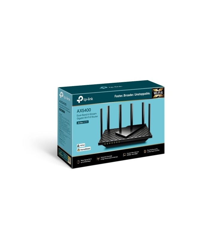 TP-LINK Archer AX73 router wireless Gigabit Ethernet Bandă dublă (2.4 GHz/ 5 GHz) Negru
