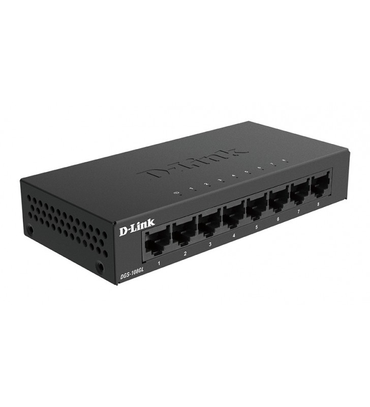 D-Link DGS-108GL Fara management Gigabit Ethernet (10/100/1000) Negru