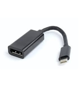 CABLU video SPACER, adaptor USB 3.1 Type-C (T) la DisplayPort (M), 15cm, rezolutie maxima 4K UHD (3840 x 2160) la 60 Hz, silver "SP-CM-DPF-01"