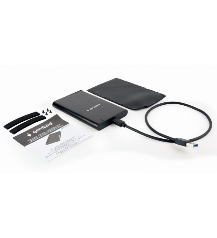 RACK extern GEMBIRD, pt HDD/SSD, 2.5 inch, S-ATA, interfata PC USB 3.1, aluminiu, negru, "EE2-U3S-6"
