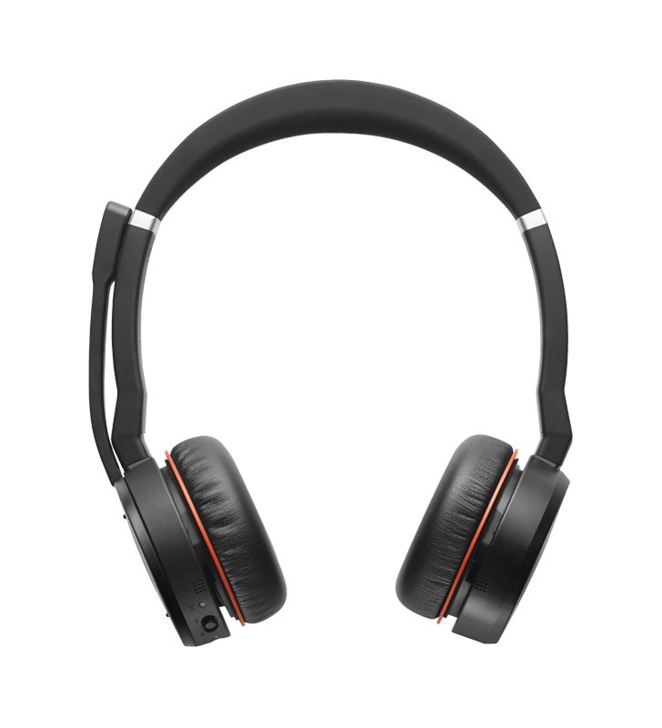 Jabra Evolve 75 UC Stereo Căști Bandă de fixare pe cap Bluetooth Negru, Roşu