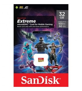 Memory Card SanDisk MicroSDHC Extreme for mobile gaming 32GB, Clasa 10