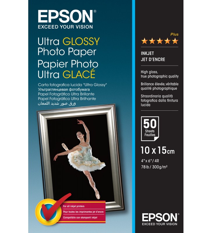 Epson Ultra Glossy Photo Paper - 10x15cm - 50 de coli