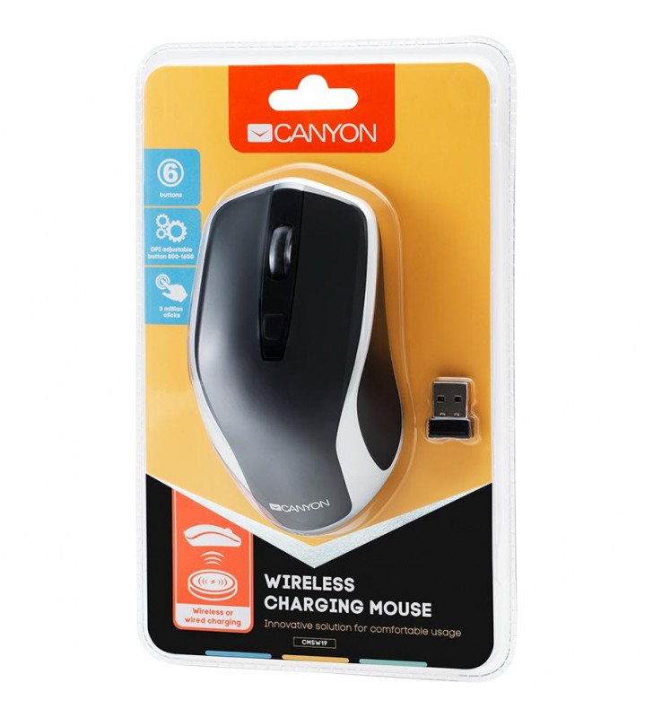 2.4GHz Wireless Rechargeable Mouse with Pixart sensor, 6keys, Silent switch for right/left keys,DPI: 800/1200/1600, Max. usage 5